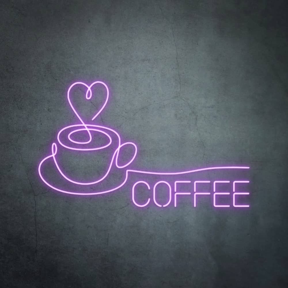 Coffee Cup Heart Single Line