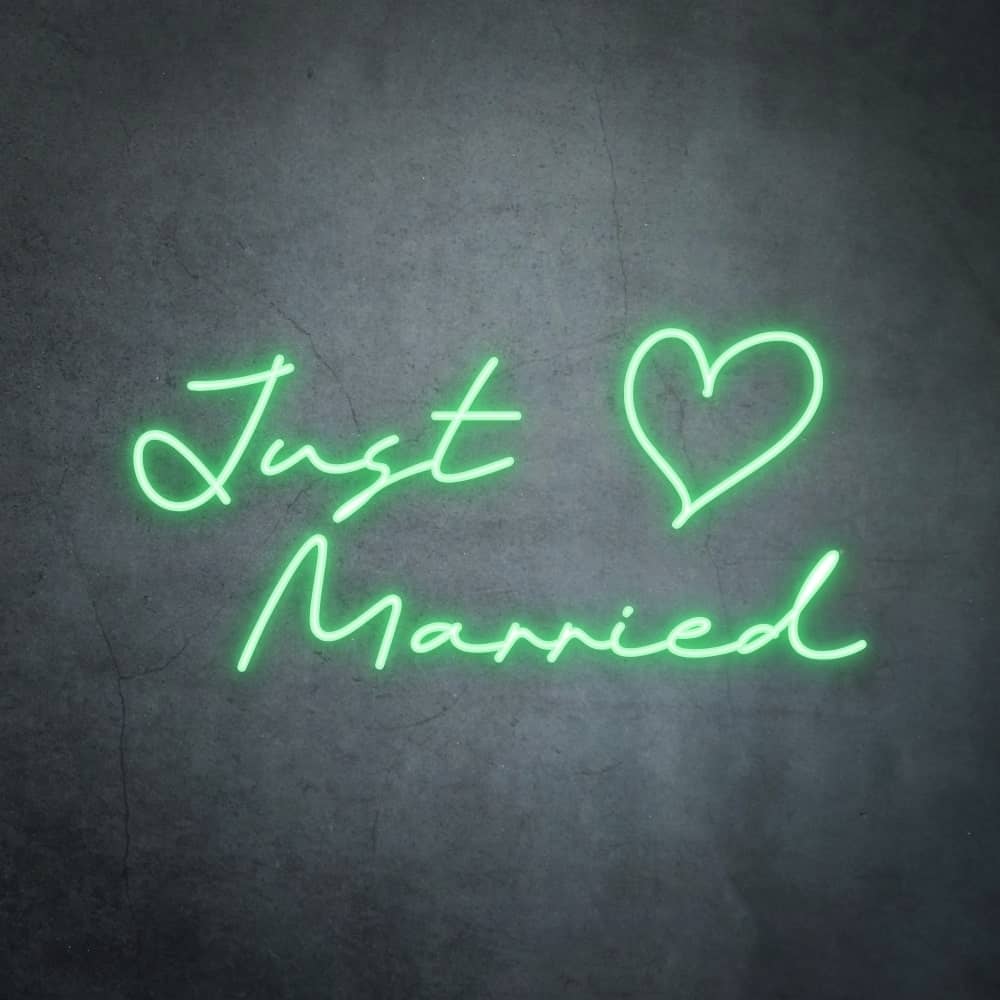 Just Married with Love Heart